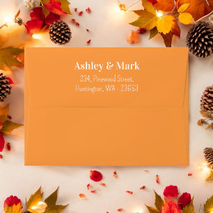 Orange Return Address Wedding Fall Envelope