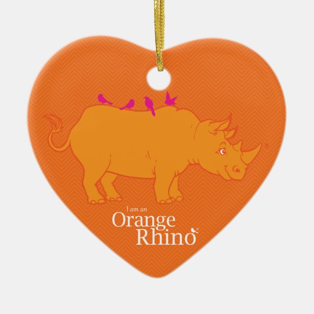 Orange Rhino Ornament (Front)