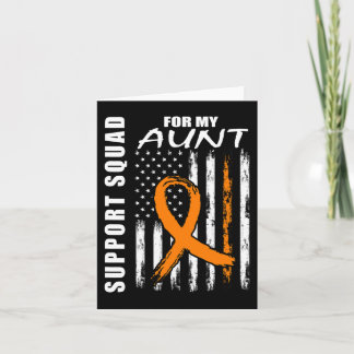 Orange Ribbon Aunt Leukaemia Awareness USA Flag Ca Card