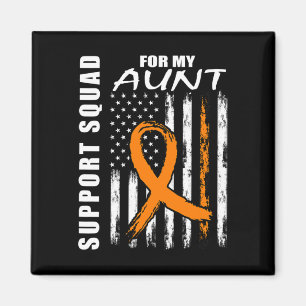 Orange Ribbon Aunt Leukemia Awareness USA Flag Can Magnet