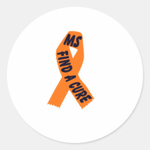 Orange Ribbon Awareness Classic Round Sticker