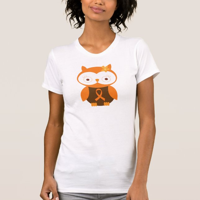 Orange Ribbon Awareness Owl T-Shirt (Front)