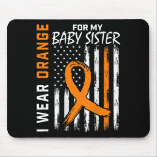 Orange Ribbon Baby Sister Leukaemia Awareness Flag Mouse Pad