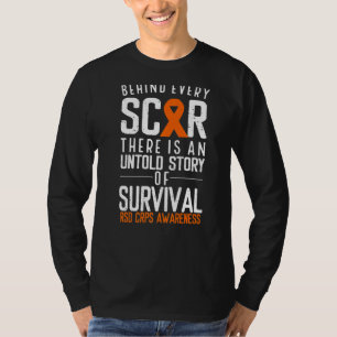 Orange Ribbon Behind Every Scar Survivor Rsd Crps  T-Shirt