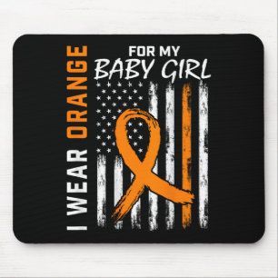 Orange Ribbon Byby Girl Leukaemia Awareness Mouse Pad