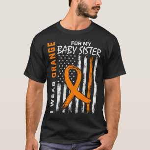 Orange Ribbon Byby Sister Leukaemia Awareness  T-Shirt