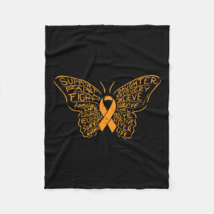 Orange Ribbon Cancer Leukaemia Awareness Support  Fleece Blanket
