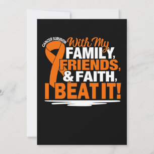 Orange Ribbon Cancer Survivor Friends Family Faith Save The Date