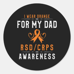 Orange Ribbon Crpsrsd Awareness For Dad Gift For F Classic Round Sticker