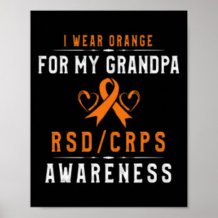 Orange Ribbon Crpsrsd Awareness For Grandpa - Gran Poster