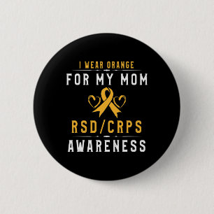 Orange Ribbon Crpsrsd Awareness For Mum Daughter S 6 Cm Round Badge