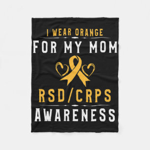 Orange Ribbon Crpsrsd Awareness For Mum Daughter S Fleece Blanket