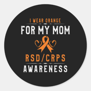 Orange Ribbon Crpsrsd Awareness For Mummy - Son An Classic Round Sticker