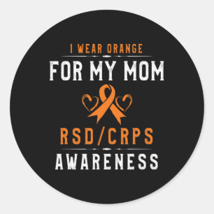 Orange Ribbon Crpsrsd Awareness For Mummy - Son An Classic Round Sticker