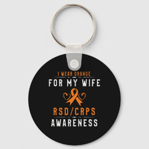 Orange Ribbon Crpsrsd Awareness For Wife - Husband Key Ring