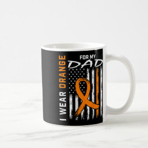 Orange Ribbon Dad Leukaemia Awareness American Fla Coffee Mug