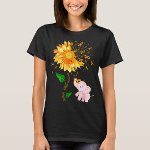 Orange Ribbon Elephant Multiple Sclerosis Awarenes T-Shirt