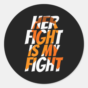 Orange Ribbon for Her Products Leukaemia Awareness Classic Round Sticker