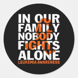 Orange Ribbon For Leukaemia Awareness Family Suppo Classic Round Sticker