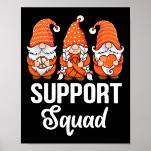 Orange ribbon Gnomes support survivor of Leukaemia Poster