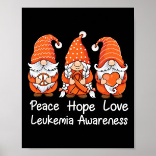 Orange ribbon Gnomes support survivor of Leukaemia Poster