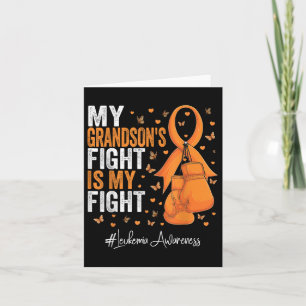 Orange Ribbon Grandson Leukaemia Awareness  Card