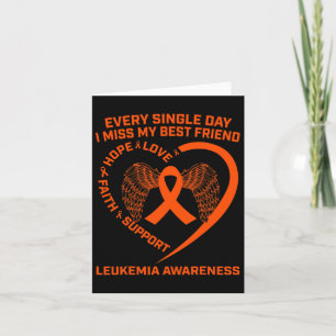 Orange Ribbon Heart Leukemia Awareness Memory Of B Card
