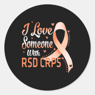 Orange Ribbon I Love Someone With Rsd Crps Awarene Classic Round Sticker