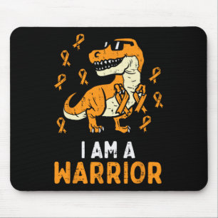Orange Ribbon Im A Warrior Leukaemia Awareness Boy Mouse Pad