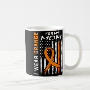 Orange Ribbon Kidney Cancer Awareness Mum USA Flag Coffee Mug