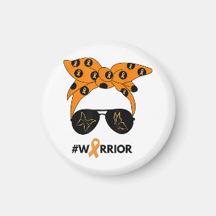Orange Ribbon Kidney Cancer Warrior Bandanna Unbre Magnet