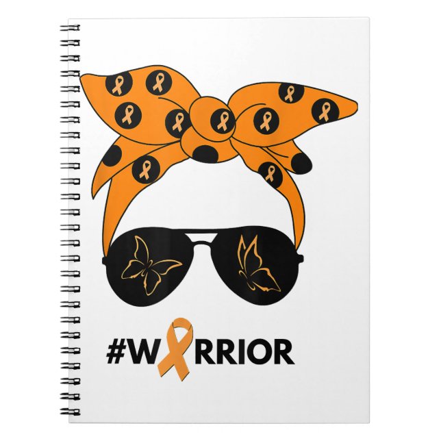 Orange Ribbon Kidney Cancer Warrior Bandanna Unbre Notebook (Front)