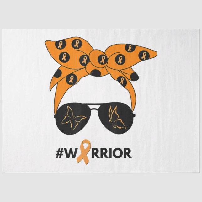 Orange Ribbon Kidney Cancer Warrior Bandanna Unbre Tissue Paper (Front)