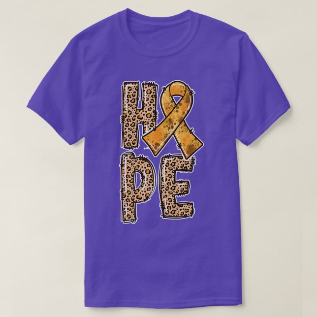 Orange Ribbon Leopard Print HOPE ADHD Survivors 11 T-Shirt (Design Front)