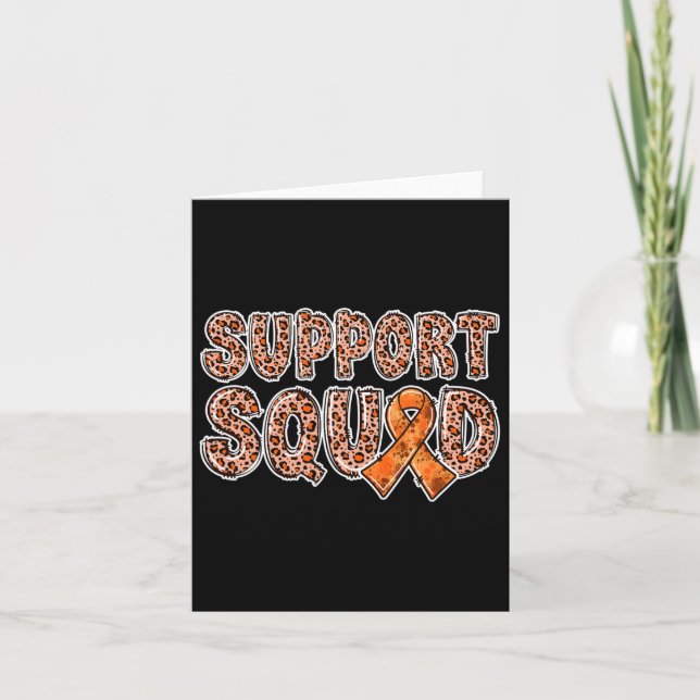 Orange Ribbon Leopard Print Support Squad Crps 1  Card (Front)
