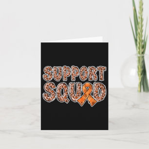 Orange Ribbon Leopard Print Support Squad Crps 1 Card