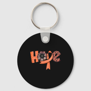 Orange Ribbon Leopard Sunflower Hope Rsd Crps Awar Key Ring