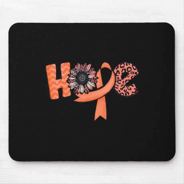 Orange Ribbon Leopard Sunflower Hope RSD CRPS Awar Mouse Pad (Front)