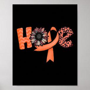 Orange Ribbon Leopard Sunflower Hope RSD CRPS Awar Poster