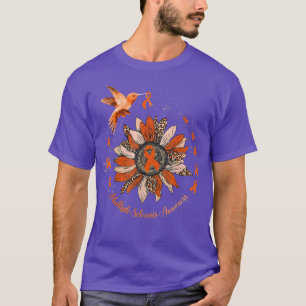 Orange Ribbon Leopard Sunflower Multiple Sclerosis T-Shirt