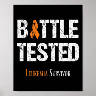 Orange Ribbon Leukaemia Awareness Battle Tested Poster