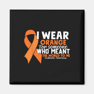 Orange Ribbon Leukaemia Awareness Blood Cancer Magnet