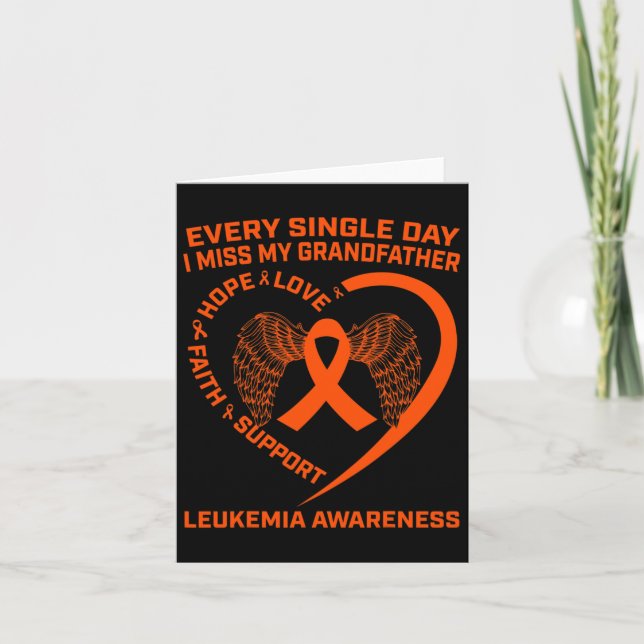 Orange Ribbon Leukaemia Awareness In Memory Of Gra Card (Front)