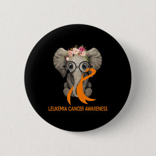 Orange Ribbon Leukaemia Cancer Awareness Month 6 Cm Round Badge