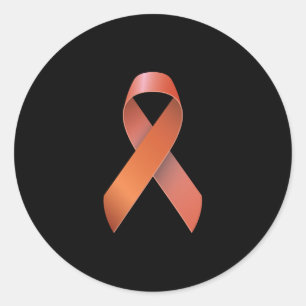 Orange Ribbon - Leukaemia cancer - Kidney cancer Classic Round Sticker