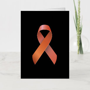 Orange Ribbon - Leukaemia cancer - Kidney cancer Foil Greeting Card