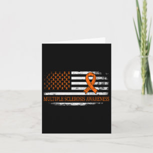 Orange Ribbon Ms - Multible Sclerosis Awareness  Card