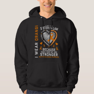 Orange Ribbon Ms Sister In Law Multiple Sclerosis Hoodie