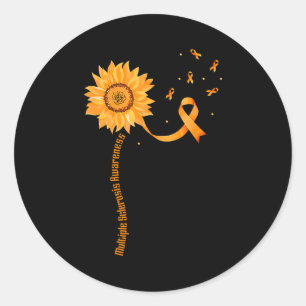 Orange Ribbon Multiple Sclerosis Awareness _1 Classic Round Sticker
