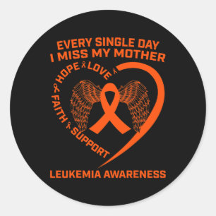 Orange Ribbon Mum Leukaemia Awareness In Memory Of Classic Round Sticker